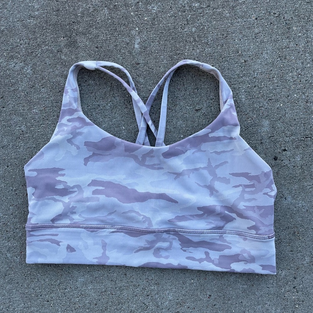 Lululemon Energy Bra Long Line Ribbed *Medium Support, B–D Cup size 14